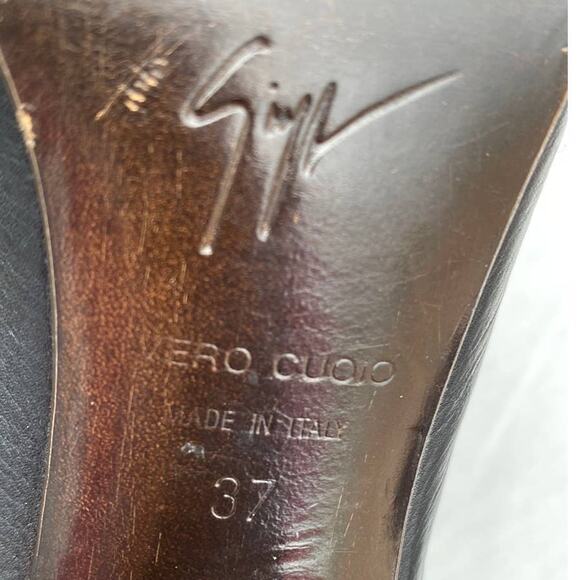 Giuseppe Zanotti Black Leather Cone Heel Pumps 37 - Picture 6 of 15